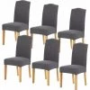 MERéTéET Housse De Chaise 6 Pièces,Salle à Manger Stretch Extensible Antidérapante Couverture De Chaise,Housse De Salle à Manger Amovible Lavable Housse De Chaise Pour Salle(6 Pièces,Gris) -banc et tabouret Soldes Boutique 65791021 1