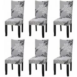 OUSUDELA Housses De Chaise Extensibles Universelles Lot De 6 Housses De Chaise Pour Chaise Salle à Manger Feuilles D'automne