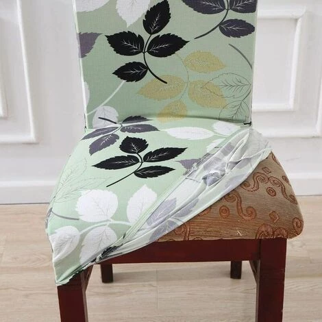 LUCKY-88 4 Pièces Couverture De Chaise à La Maison Une Pièce Couverture De Chaise élastique Branche D'or Feuille De Jade Couverture De Chaise Universelle 6 LUCKY-88 4 Pièces Couverture De Chaise à La Maison Une Pièce Couverture De Chaise élastique Branche D'or Feuille De Jade Couverture De Chaise Universelle – Image 4