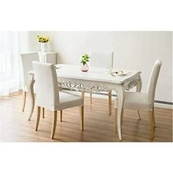 YIENJAOY 4 Pièces Housses De Chaise De Salle à Manger Couverture De Chaise Extensible Amovible Lavable élastique Pour Un Ajustement Universel,White 9 YIENJAOY 4 Pièces Housses De Chaise De Salle à Manger Couverture De Chaise Extensible Amovible Lavable élastique Pour Un Ajustement Universel,White -banc et tabouret Soldes Boutique 65810381 3