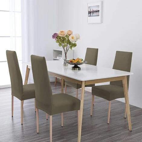 YIENJAOY Housse De Chaise 6 Pièces Imperméables, Housse De Chaise Salle à Manger, Housse Chaise Extensible, Universel, Facile à Installer, Facile à Nettoyer (Colombe) 5 YIENJAOY Housse De Chaise 6 Pièces Imperméables, Housse De Chaise Salle à Manger, Housse Chaise Extensible, Universel, Facile à Installer, Facile à Nettoyer (Colombe) – Image 3
