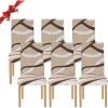YIENJAOY Housse De Chaise Salle à Manger Extensible 6 Pièces,Housse De Chaise Universelle Lavables,Couverture De Chaise Facile à Nettoyer Pour Décor Salle à Manger Hôtel Restaurant,Collection Moderne -banc et tabouret Soldes Boutique 65810515 1