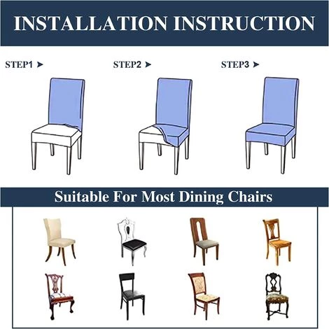 YIENJAOY Housse De Chaise Salle à Manger Extensible 6 Pièces,Housse De Chaise Universelle Lavables,Couverture De Chaise Facile à Nettoyer Pour Décor Salle à Manger Hôtel Restaurant,Collection Moderne 7 YIENJAOY Housse De Chaise Salle à Manger Extensible 6 Pièces,Housse De Chaise Universelle Lavables,Couverture De Chaise Facile à Nettoyer Pour Décor Salle à Manger Hôtel Restaurant,Collection Moderne – Image 5