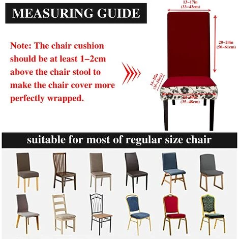 YIENJAOY Housse De Chaise Salle à Manger Extensible 6 Pièces,Housse De Chaise Universelle Lavables,Couverture De Chaise Facile à Nettoyer Pour Décor Salle à Manger Hôtel Restaurant,feuilles Rouge Vin 4 YIENJAOY Housse De Chaise Salle à Manger Extensible 6 Pièces,Housse De Chaise Universelle Lavables,Couverture De Chaise Facile à Nettoyer Pour Décor Salle à Manger Hôtel Restaurant,feuilles Rouge Vin – Image 2