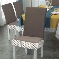 YIENJAOY Housse De Chaise Salle à Manger Extensible 6 Pièces,Housse De Chaise Universelle Lavables,Couverture De Chaise Facile à Nettoyer Pour Décor Salle à Manger Hôtel Restaurant,ligne Carmela -banc et tabouret Soldes Boutique 65810526 3
