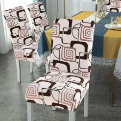 YIENJAOY Housse De Chaise Salle à Manger Extensible 4 Pièces,Housse De Chaise Universelle Lavables,Couverture De Chaise Facile à Nettoyer Pour Décor Salle à Manger Hôtel Restaurant,Blanc Classique -banc et tabouret Soldes Boutique 65810574 5