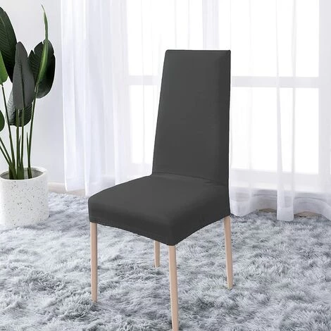YIENJAOY Housse De Chaise 4 Pièces Imperméables, Housse De Chaise Salle à Manger, Housse Chaise Extensible, Universel, Facile à Installer, Facile à Nettoyer (Gris Foncé) 7 YIENJAOY Housse De Chaise 4 Pièces Imperméables, Housse De Chaise Salle à Manger, Housse Chaise Extensible, Universel, Facile à Installer, Facile à Nettoyer (Gris Foncé) – Image 5