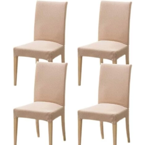 YIENJAOY 4 Pièces Housses De Chaise De Salle à Manger Couverture De Chaise Extensible Amovible Lavable élastique Pour Un Ajustement Universel,beige 3 YIENJAOY 4 Pièces Housses De Chaise De Salle à Manger Couverture De Chaise Extensible Amovible Lavable élastique Pour Un Ajustement Universel,beige