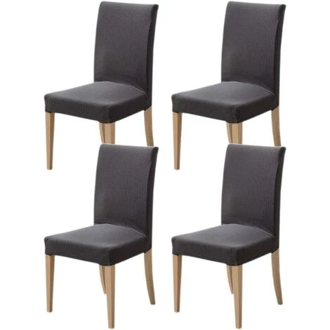 YIENJAOY 4 Pièces Housses De Chaise De Salle à Manger Couverture De Chaise Extensible Amovible Lavable élastique Pour Un Ajustement Universel,gris 3 YIENJAOY 4 Pièces Housses De Chaise De Salle à Manger Couverture De Chaise Extensible Amovible Lavable élastique Pour Un Ajustement Universel,gris