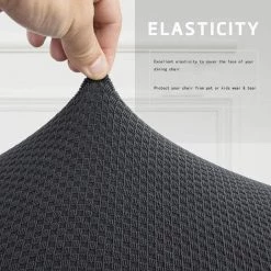 YIENJAOY 4 Pièces Housses De Chaise De Salle à Manger Couverture De Chaise Extensible Amovible Lavable élastique Pour Un Ajustement Universel,gris 11 YIENJAOY 4 Pièces Housses De Chaise De Salle à Manger Couverture De Chaise Extensible Amovible Lavable élastique Pour Un Ajustement Universel,gris -banc et tabouret Soldes Boutique 65810676 5