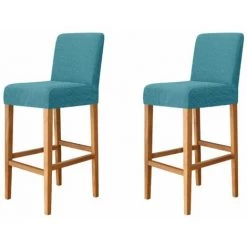 Extensible Housse De Chaise De Salle à Manger De Bar 2pièces LITZEE, Housse De Salle à Manger Universel(bleu) Accessoires