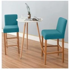 Extensible Housse De Chaise De Salle à Manger De Bar 2pièces LITZEE, Housse De Salle à Manger Universel(bleu) Accessoires -banc et tabouret Soldes Boutique 65816351 3