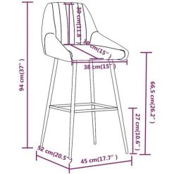 VidaXL Tabouret De Bar Crème Velours - Crème -banc et tabouret Soldes Boutique 65848910 3
