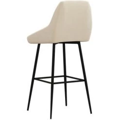VidaXL Tabouret De Bar Crème Velours - Crème -banc et tabouret Soldes Boutique 65848910 4