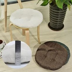 KAEJYIUT Rond Coussin De Chaise Galette De Chaise Pour Maison Bureau Jardin Coussin Decoratif Pour Terrasse Tatami Siège Intérieur Extérieur， Beige 40 * 40cm -banc et tabouret Soldes Boutique 65874556 3