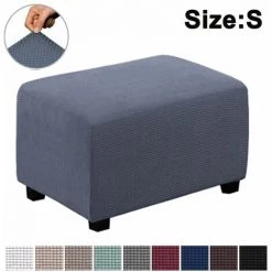 KAEJYIUT Housse De Pouf Extensible Housse De Protection Pour Pouf Housse De Rangement Pour Pouf Housse De Protection Pour Meubles Housse De Protection Soft Rectangle Avec Ceinture élastique ----- S --------- Gris Foncé