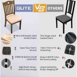 ILOVEMILAN Housses De Siège De Chaise, Housses De Siège De Chaise De Salle à Manger Avec Attaches, Housses De Chaise Solides Extensibles Pour Chaises De Cuisine De Salle à Manger (lot De 4, Beige) 9 ILOVEMILAN Housses De Siège De Chaise, Housses De Siège De Chaise De Salle à Manger Avec Attaches, Housses De Chaise Solides Extensibles Pour Chaises De Cuisine De Salle à Manger (lot De 4, Beige) -banc et tabouret Soldes Boutique 65885703 3