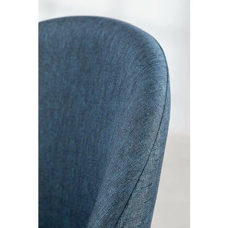 Chaise De Salle à Manger Kana SKLUM Polyester - Acier Noir - Noir Bleu Marin 7 Chaise De Salle à Manger Kana SKLUM Polyester - Acier Noir - Noir Bleu Marin – Image 5