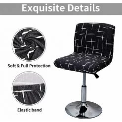 KAEJYIUT Housse De Tabouret De Bar Extensible, 2PCS Housse De Chaise Haute Imprimée Pour Bar Couvre De Chaise De Salle à Manger Haute, Protecteur De Siège De Chaise De Salle à Manger -banc et tabouret Soldes Boutique 66110323 3