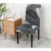 THSINDE Housse De Chaise, 2 Pieces Extensible Amovible Lavable Moderne Couverture De Chaise Pour Salle à Manger Slipcover-Décoration Bouquet De Mariage, Hôtel, Restaurant Feuille De Plume Noire -banc et tabouret Soldes Boutique 66176122 1
