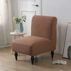 DONTODENT Housse De Chaise 1 Place Sans Accoudoirs Housse De Fauteuil Extensible Housse De Protection De Fauteuil Housse De Chaise Sans Accoudoirs Stretchcoffee -banc et tabouret Soldes Boutique 66197392 3