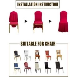 LangRay Lot De 4 Housses De Chaise De Salle à Manger Extensibles Avec Jupe à Volants Élégante Housses De Chaise Protecteur De Chaise Pour Cérémonie Banquet Fête De Mariage 45*45*90cm (Champagne, 4) 10 LangRay Lot De 4 Housses De Chaise De Salle à Manger Extensibles Avec Jupe à Volants Élégante Housses De Chaise Protecteur De Chaise Pour Cérémonie Banquet Fête De Mariage 45*45*90cm (Champagne, 4) -banc et tabouret Soldes Boutique 66203994 4