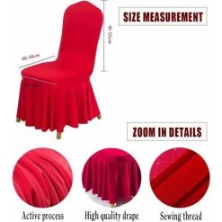 LangRay Lot De 4 Housses De Chaise De Salle à Manger Extensibles Avec Jupe à Volants Élégante Housses De Chaise Protecteur De Chaise Pour Cérémonie Banquet Fête De Mariage 45*45*90cm (Champagne, 4) 11 LangRay Lot De 4 Housses De Chaise De Salle à Manger Extensibles Avec Jupe à Volants Élégante Housses De Chaise Protecteur De Chaise Pour Cérémonie Banquet Fête De Mariage 45*45*90cm (Champagne, 4) -banc et tabouret Soldes Boutique 66203994 5