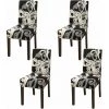 KAEJYIUT E Housse De Chaise Extensible Lot De 4 , Couverture Protecteur De Chaise Salle A Manger Universel Amovible Lavable Moderne Durable Pour Maison Hotel Restaurant Fete Banquet Cuisine Decoration