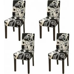 KAEJYIUT E Housse De Chaise Extensible Lot De 4 , Couverture Protecteur De Chaise Salle A Manger Universel Amovible Lavable Moderne Durable Pour Maison Hotel Restaurant Fete Banquet Cuisine Decoration