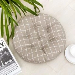 KAEJYIUT 4 Coussins De Siège 40x40cm, Coussins De Chaise Pour Intérieur Et Extérieur - Décoration De Mobilier De Jardin Coussins De Chaise. (Ronde,E)