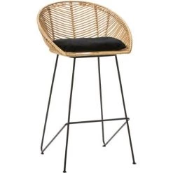 banc et tabouret Soldes Boutique 6 DRAWER Tabouret De Bar En Rotin 69cm - Naulu - Couleur - Naturel