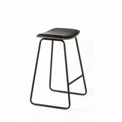 DRAWER Lot De 2 Tabourets De Bar 67cm - Rioux - Couleur - Bois Foncé / Noir -banc et tabouret Soldes Boutique 66266183 3