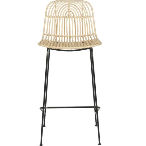 DRAWER Lot De 2 Tabourets De Bar En Rotin 67cm - Hilo - Couleur - Naturel 4 DRAWER Lot De 2 Tabourets De Bar En Rotin 67cm - Hilo - Couleur - Naturel – Image 2