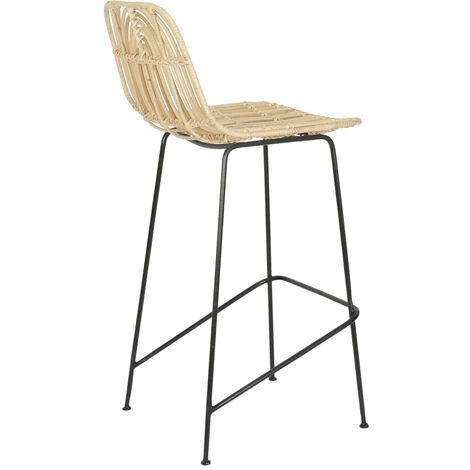 DRAWER Lot De 2 Tabourets De Bar En Rotin 67cm - Hilo - Couleur - Naturel 7 DRAWER Lot De 2 Tabourets De Bar En Rotin 67cm - Hilo - Couleur - Naturel – Image 5