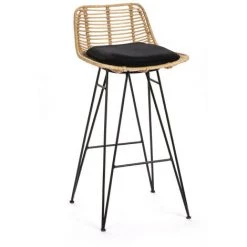 DRAWER Lot De 2 Chaises De Bar Design En Rotin 67cm - Capurgana - Couleur - Naturel -banc et tabouret Soldes Boutique 66304378 4