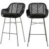 DRAWER Lot De 2 Tabourets De Bar En Rotin 68cm - Nunuhai - Couleur - Noir -banc et tabouret Soldes Boutique 66341769 1