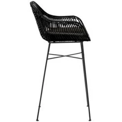 DRAWER Lot De 2 Tabourets De Bar En Rotin 68cm - Nunuhai - Couleur - Noir -banc et tabouret Soldes Boutique 66341769 4