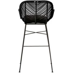 DRAWER Lot De 2 Tabourets De Bar En Rotin 68cm - Nunuhai - Couleur - Noir -banc et tabouret Soldes Boutique 66341769 5