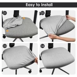 Cisea Housses De Chaise élastiques En Spandex Housses De Chaise Lavables Pour La Fête De Mariage De Bar De Salle à Manger De Bureau (argent) -banc et tabouret Soldes Boutique 66352092 4