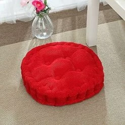 Cisea Coussin De Chaise Rond Confortable Pour La Maison, La Cuisine, Le Jardin, La Salle à Manger, Le Bureau, 40*40cm Rouge