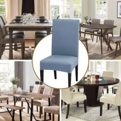 JUNJUN 4 Pièces Housse De Chaise Élastique Housse De Chaise De Salle À Manger Universelle Amovible Lavable Moderne Durable Maison Hôtel Restaurant Fête Banquet Cuisine Décor - Gris - Bleu 10 JUNJUN 4 Pièces Housse De Chaise Élastique Housse De Chaise De Salle À Manger Universelle Amovible Lavable Moderne Durable Maison Hôtel Restaurant Fête Banquet Cuisine Décor - Gris - Bleu -banc et tabouret Soldes Boutique 66369846 4