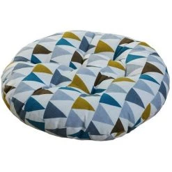 Coussin De Chaise Imprimé Doux Classe Bureau Galette De Chaise 40x40cm Rond-Triangle Multicolore, -Adélala