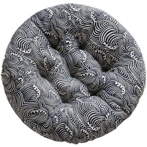 Coussin Galette De Chaise Ronde Siège Tatami Salle À Manger Canapé Dossier Tabouret Sol Épaississement Oreiller Coton Et Lin (Waves) 40*40cm,Adélala 3 Coussin Galette De Chaise Ronde Siège Tatami Salle À Manger Canapé Dossier Tabouret Sol Épaississement Oreiller Coton Et Lin (Waves) 40*40cm,Adélala