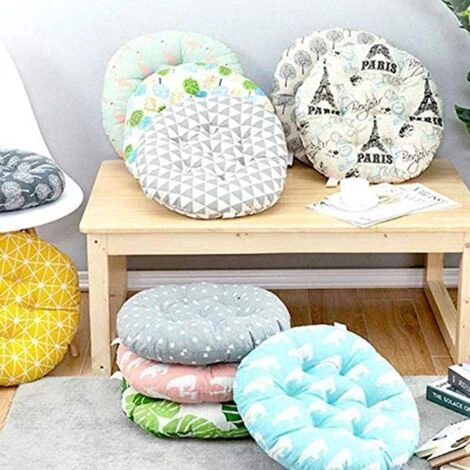 Coussin Galette De Chaise Ronde Siège Tatami Salle À Manger Canapé Dossier Tabouret Sol Épaississement Oreiller Coton Et Lin (Waves) 40*40cm,Adélala 5 Coussin Galette De Chaise Ronde Siège Tatami Salle À Manger Canapé Dossier Tabouret Sol Épaississement Oreiller Coton Et Lin (Waves) 40*40cm,Adélala – Image 3