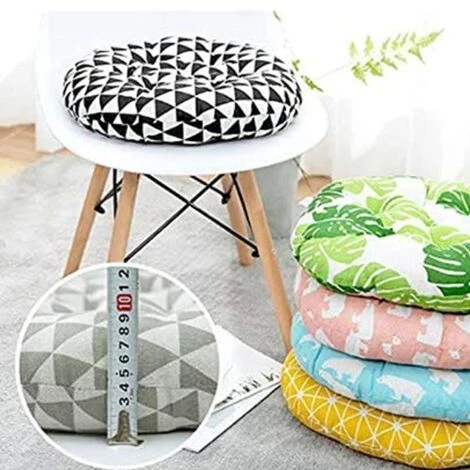 Coussin Galette De Chaise Ronde Siège Tatami Salle À Manger Canapé Dossier Tabouret Sol Épaississement Oreiller Coton Et Lin (Waves) 40*40cm,Adélala 7 Coussin Galette De Chaise Ronde Siège Tatami Salle À Manger Canapé Dossier Tabouret Sol Épaississement Oreiller Coton Et Lin (Waves) 40*40cm,Adélala – Image 5