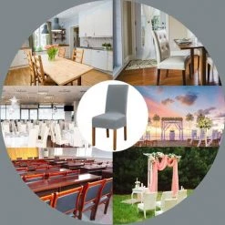 4 Pièces Housse De Chaise Moderne élastique, Amovible Lavable Extensible Housses De Chaise De Salle à Manger, Couverture De Chaise Pour Décor Salle à Manger, Hôtel Et Mariage (Bleu Gris) Adélala -banc et tabouret Soldes Boutique 66384098 5