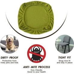 4pcs Housses De Chaise élastiques En élasthanne - Lavables - Pour Chaises De Bureau, Salle à Manger, Bar, Décoration De Fête De Mariage (jaune) Adélala -banc et tabouret Soldes Boutique 66384181 5