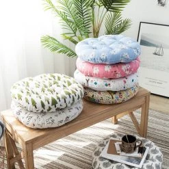 2 Coussins De Siège 45x45cm, Coussins De Chaise Pour Intérieur Et Extérieur - Décoration De Mobilier De Jardin Coussins De Chaise. (Ronde,Bleu) Adélala -banc et tabouret Soldes Boutique 66385821 4