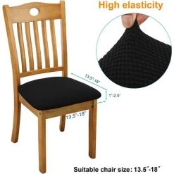 BF Housse De Chaise 4 Pièces Amovible Et Lavable Anti-poussière Housse De Siège De Chaise De Salle à Manger Pour Chaise De Salle à Manger De Cuisine à Boucle Noir 8 BF Housse De Chaise 4 Pièces Amovible Et Lavable Anti-poussière Housse De Siège De Chaise De Salle à Manger Pour Chaise De Salle à Manger De Cuisine à Boucle Noir -banc et tabouret Soldes Boutique 66437423 2