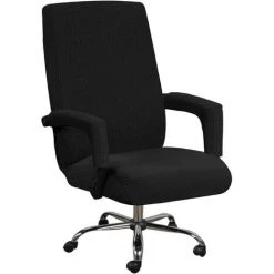 READCLY Housse De Chaise De Bureau - Housse De Chaise De Bureau élastique Amovible Universelle - Housse De Chaise Moderne - Housse De Chaise élastique Lavable - Noir - Taille : XL